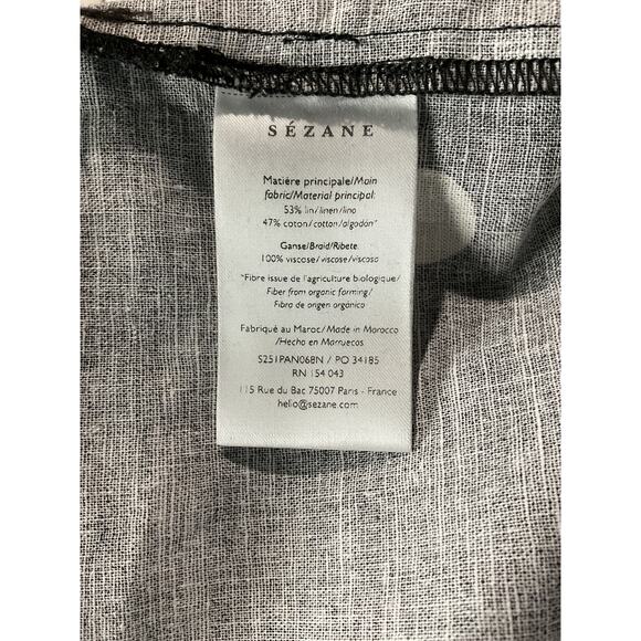 Sézane 'Tymo' Black Linen Trousers Size 38 NWT - Picture 7 of 8